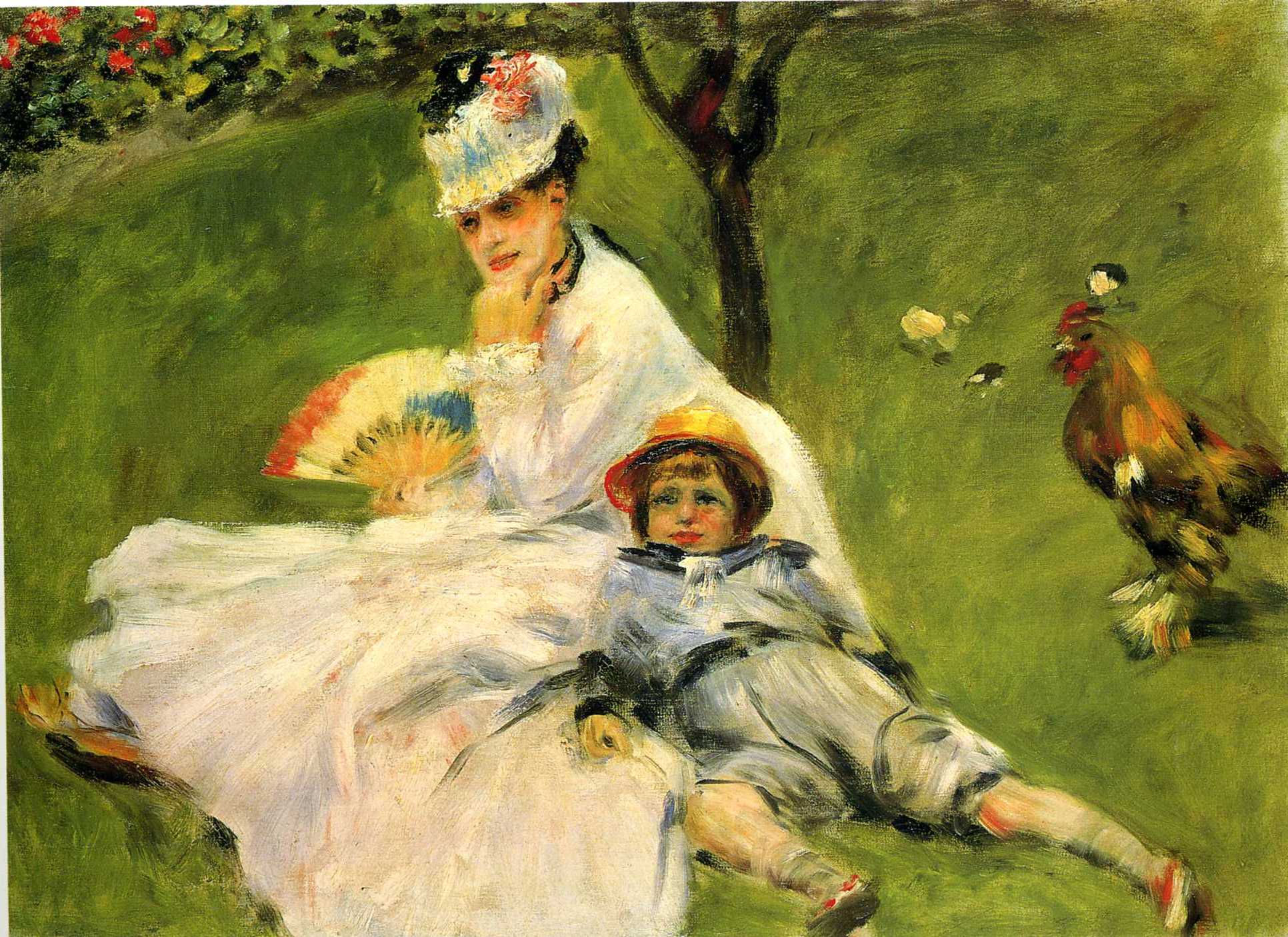 Camille Monet and her son Jean in the garden at Argenteuil 1874
